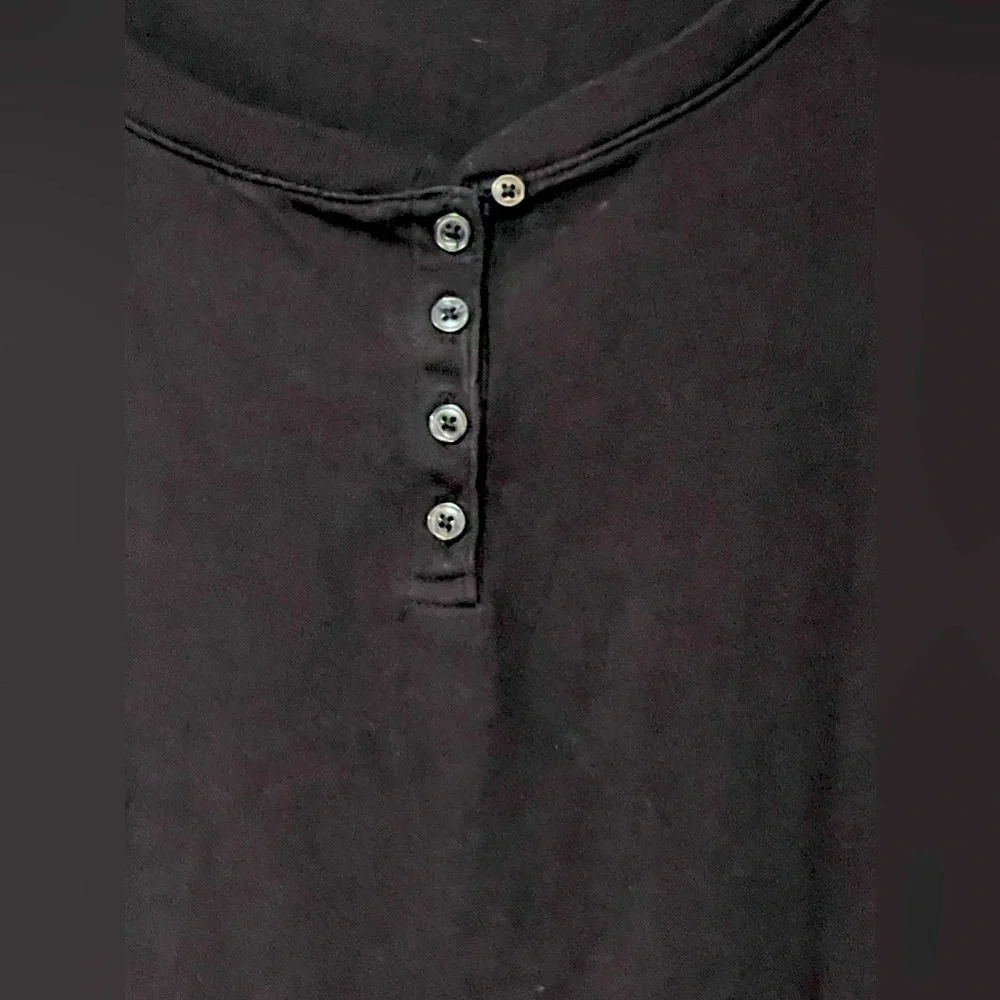 Norma Kamali Black Tshirt Dress with Buttons on Front Size Medium - Picture 4 of 6